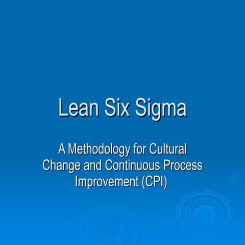 Lean Six Sigma