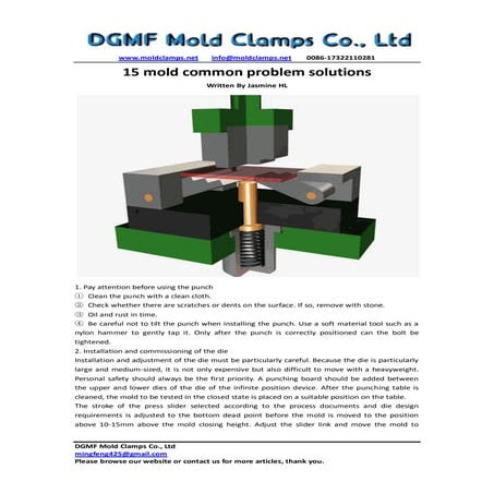 15 mold common problem solutions -dgmf mold clamps co., ltd