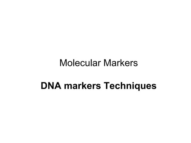 15 molecular markers techniques