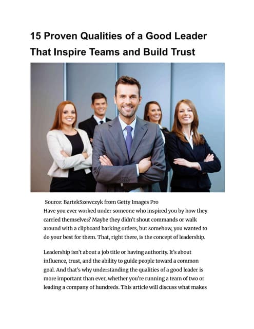 What Makes a Good Leader.pdf | Computer Networking | Computing