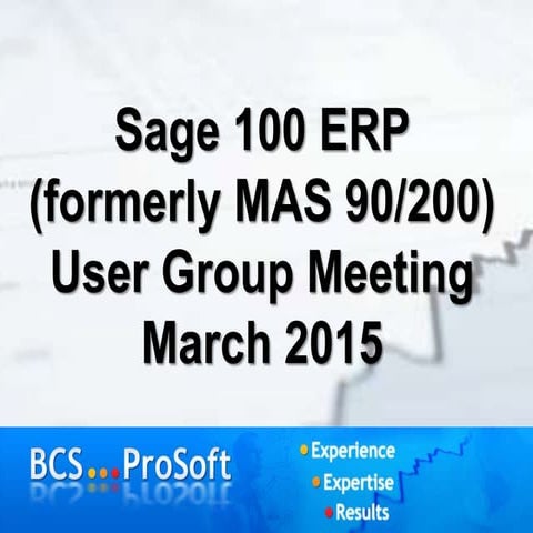 Business Insights Explorer Tips & Tricks | Q1 2015 Sage 100 ERP User Group