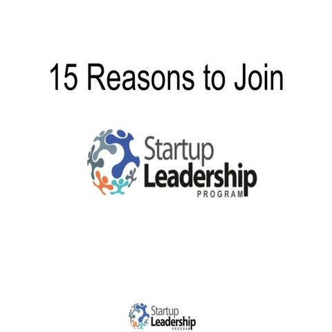 15 reasons to join the Startup Leadership Program