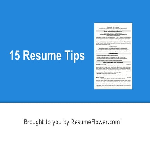 15 Resume Tips