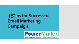 15 tips for successful email marketing campaign by PowerMailer.in