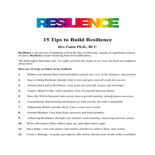 15 Tips to Build Resilience