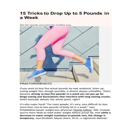 15 tricks to drop up to 5 pounds in a week