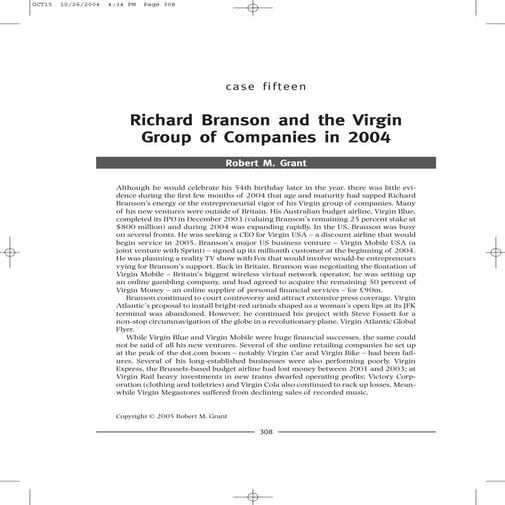 Case Study "Virgin Group of Companies"