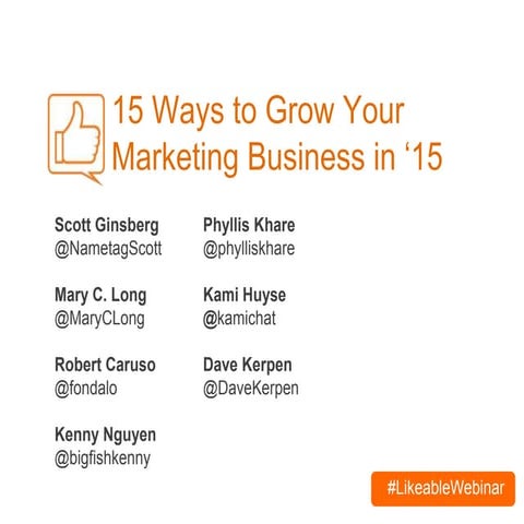 15 Ways to Grow Your Marketing Business in '15