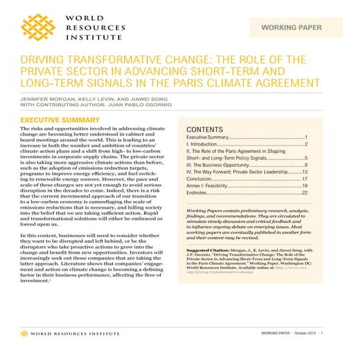 Driving Transformative Change: The Role of the Private Sector