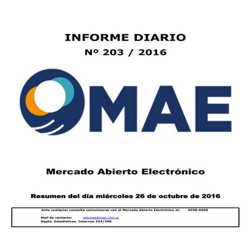 MAE - Informe diario 26-10-2016