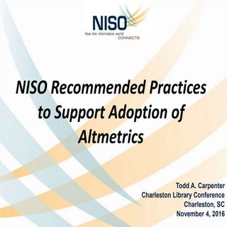 Presentation of NISO Altmetrics RP ...