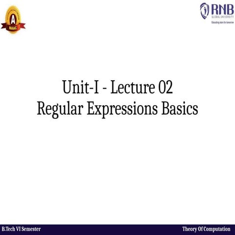 16-12-2025 - Unit-I - Regular Expressions - Definitions, Operations ...