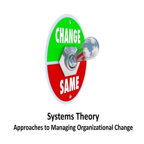 Systems theory -  Organizational Change and Development - Manu Melwin Joy