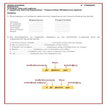 Αρχαία Α΄ Γυμνασίου, ενότητα 16 