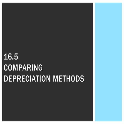 16.5 Comparing depreciation methods