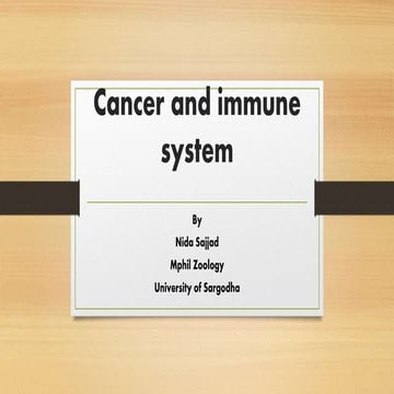 Cancer and immune system