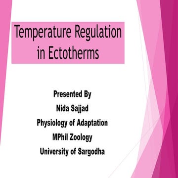 Temperature regulation in ectotherms