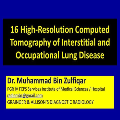 16 High Resolution Computed Tomography of Interstitial and Occupational Lung ...