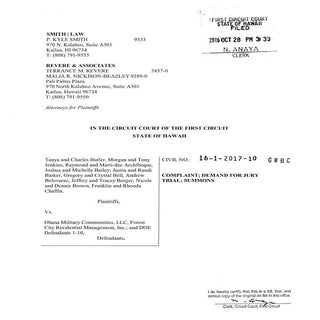 Butler MCBH Complaint