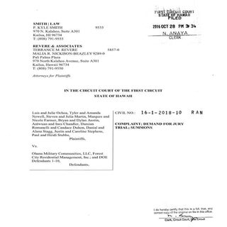 Ochoa MCBH Complaint