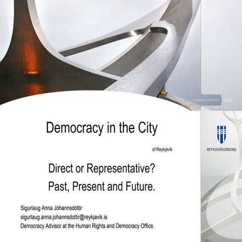 Future of tech and democracy at the city of Reykjavík - Sigurlaug Anna Jóhann...