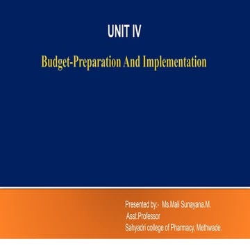 Budget preparation and implementation
