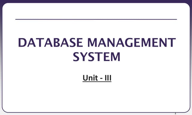 DBMS Nested & Sub Queries Set operations