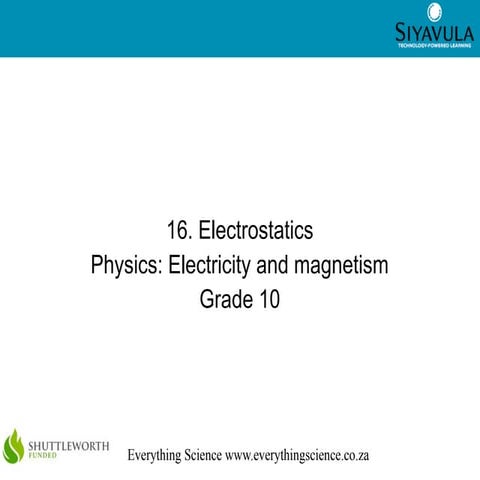 Electrostatics grade 10