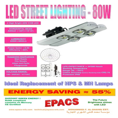 16 led-080 w-street lamp