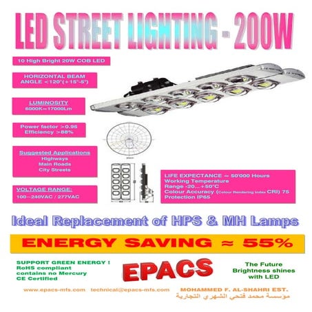 16 led-200 w-street lamp