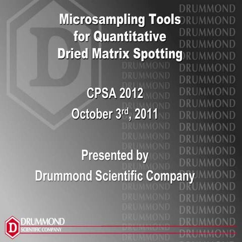 16 microsampling tools for quantitative dried matrix spotting joe siple - dru...