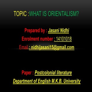 What is Orieantalism?