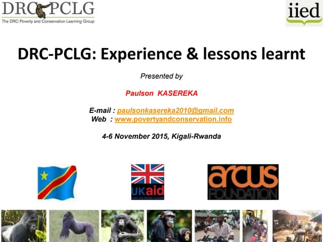 16 paulson kasereka-drc pclg experiences and lessons learnt