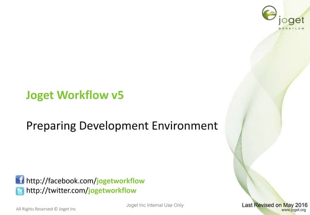 Joget Workflow v5 Training Slides - Module 16 - Preparing Development Environ...