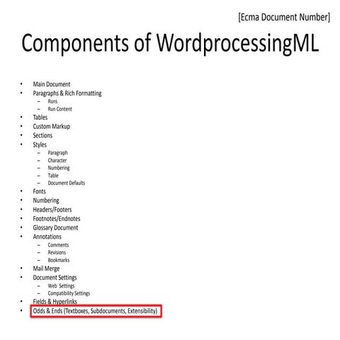 16   wordprocessing ml subject - odds and ends