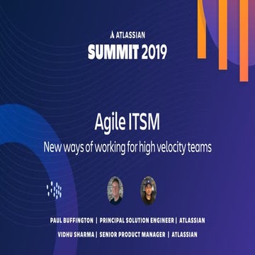 Agile ITSM: New Ways of Working for High Velocity Teams