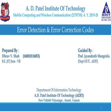 Error Detection & Error Correction Codes | PPTX | Computer Networking ...
