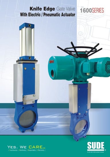 1600 knife edge gate valve with elect & pneu actuator