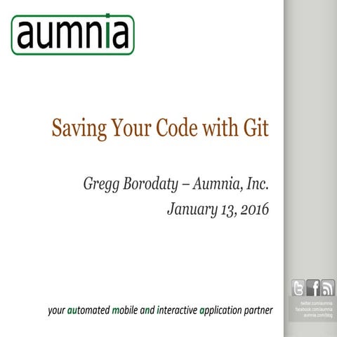 Saving Your Code with Git