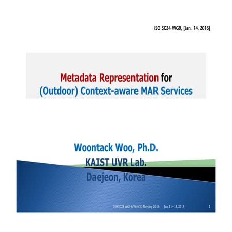 Metadata representation for outdoor AR services