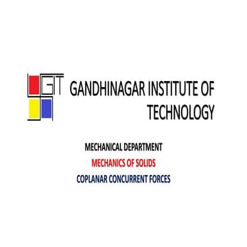 MECHANICS OF SOLIDS(coplanar concurrent forces)