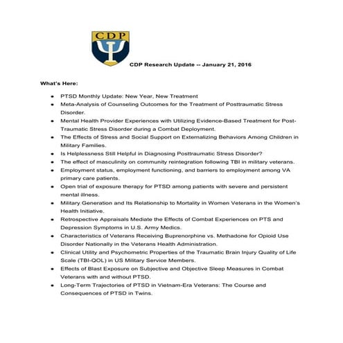 160121 cdp research update