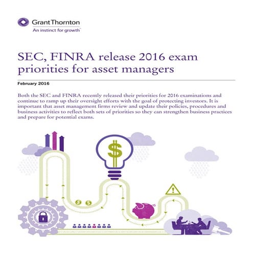 2016 SEC & FINRA exam priorities for asset managers