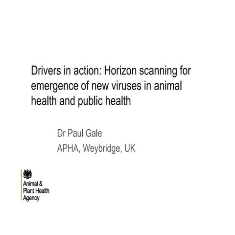 Horizon scanning for emergence of new viruses in animal and public health