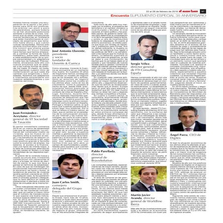 Valoración de los resultados de LLORENTE & CUENCA en 2015