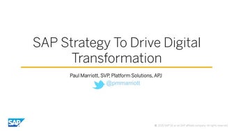 SAP Strategy & Innovation Update - Feb 2016 APJ