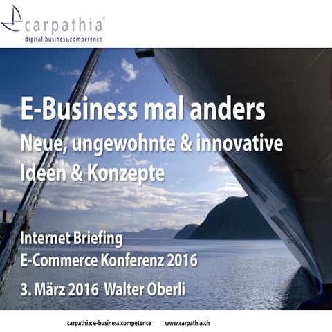 Internet Briefing 2016 - Innovative Konzepte