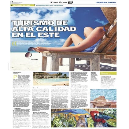 Listín Diario: Turismo de alta calidad en el este.