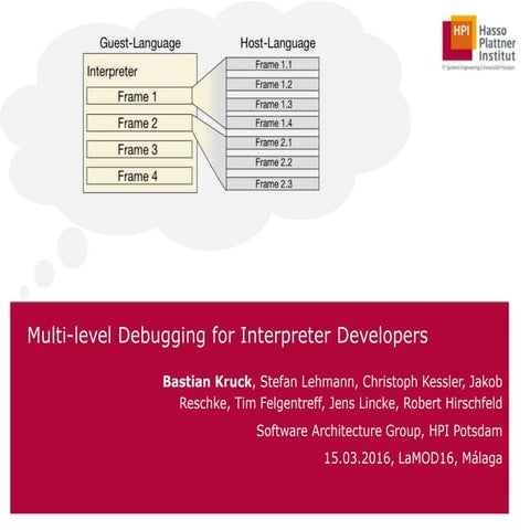 Multi-level Debugging for Interpreter Developers at LaMOD'16 | PPT