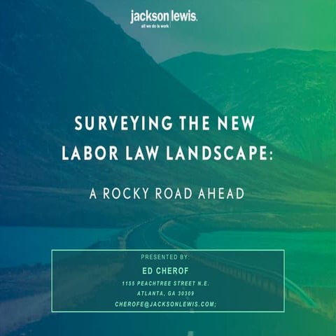 Surveying the New Labor Law Landscape: A Rocky Road Ahead